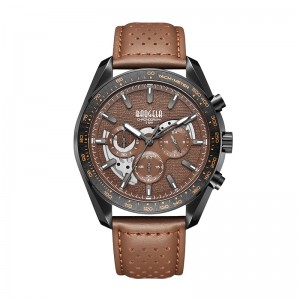 Baogela New Luxury Men Sport Quartz 남성 크로노 그래프 캘린더 일본 운동 50bar 최고 브랜드 시계 정품 가죽 손목 시계 22804